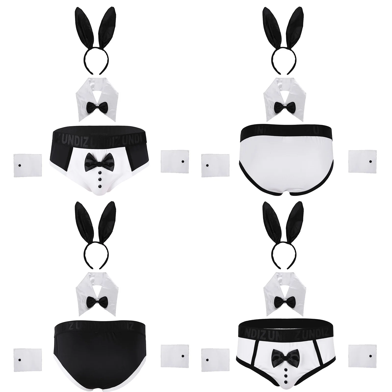 Men's Sexy Bartender Costume Waiter Outfit Erotic Role Play Clubwear Lingerie Set