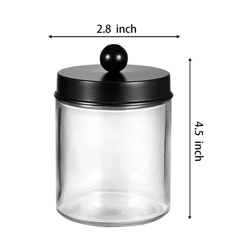 Farmhouse Decor Qtip Holder Dispenser for Cotton Swabs, Cotton Pads, Clear Plastic Apothecary Jar for Bathroom Canister Storage 6