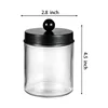 Farmhouse Decor Qtip Holder Dispenser for Cotton Swabs, Cotton Pads, Clear Plastic Apothecary Jar for Bathroom Canister Storage 6