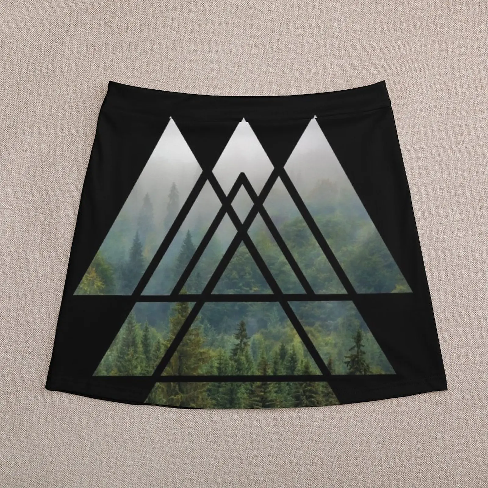 Sacred Geometry Triangles - Misty Forest Mini Skirt skirts for women 2024 women's clothing korea stylish