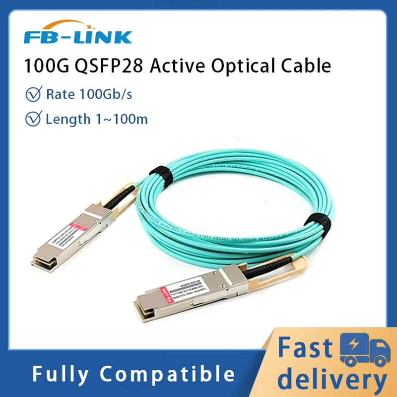 100G AOC Cable QSFP28 to QSFP28  OM3 1/3/5/7/15/20M  LSZH Active Optical Cable compatible with Mellanox/ Mikrotik/Cisco switch mfa1a00 e005 mellanox® active fiber cable ib edr up to 100gb s qsfp lszh 5m