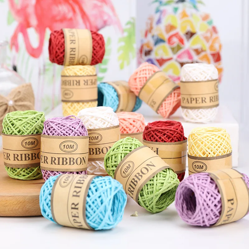 10meters 1mm wide Raffia Ribbon, Natural Raffia Paper Ribbon Strings