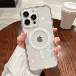 Magesafe Transparent Magnetic Wireless Charging Shockproof Case for iPhone 11 PorMax (Clear)