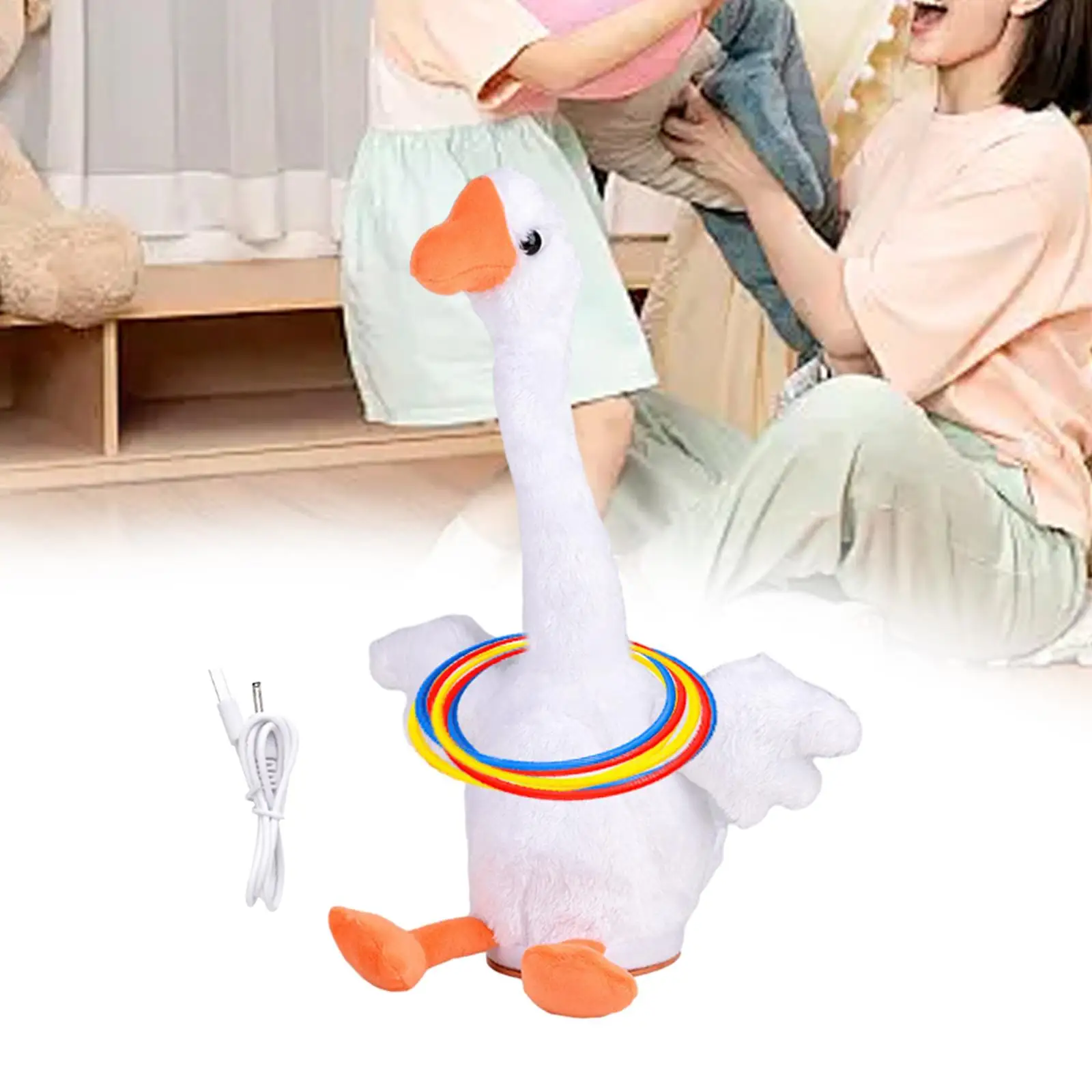 

Carnival Game Imagination Role Game Interactive Toy Goose Ring Toss Toy for Accessories Living Room Birthday Shopping Mall Home
