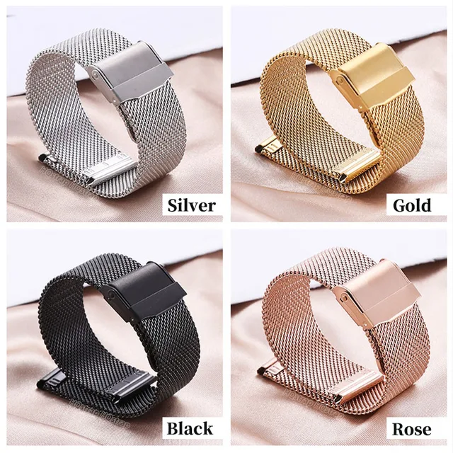 Quick Release Milanese Strap 18mm 20mm 22mm 12mm 14mm 16mm 17mm 19mm 21mm 24mm Universal Bracelet 0.6mesh Stainless Steel 1