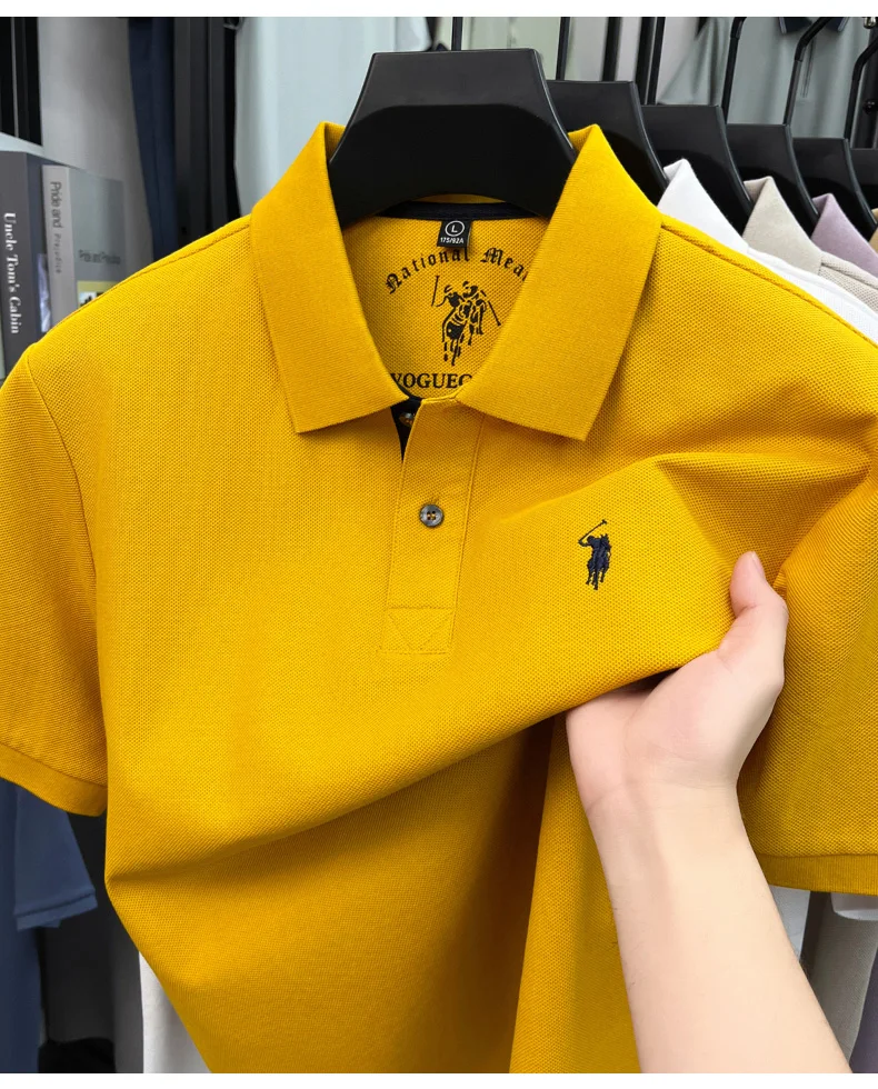 100% Baumwolle Kurzarm Herren-Poloshirt Luxus-Modemarke Hochwertige Pony-Stickerei Sommer-Komfort Neue Mode Paul T-Shirt – Detail 18