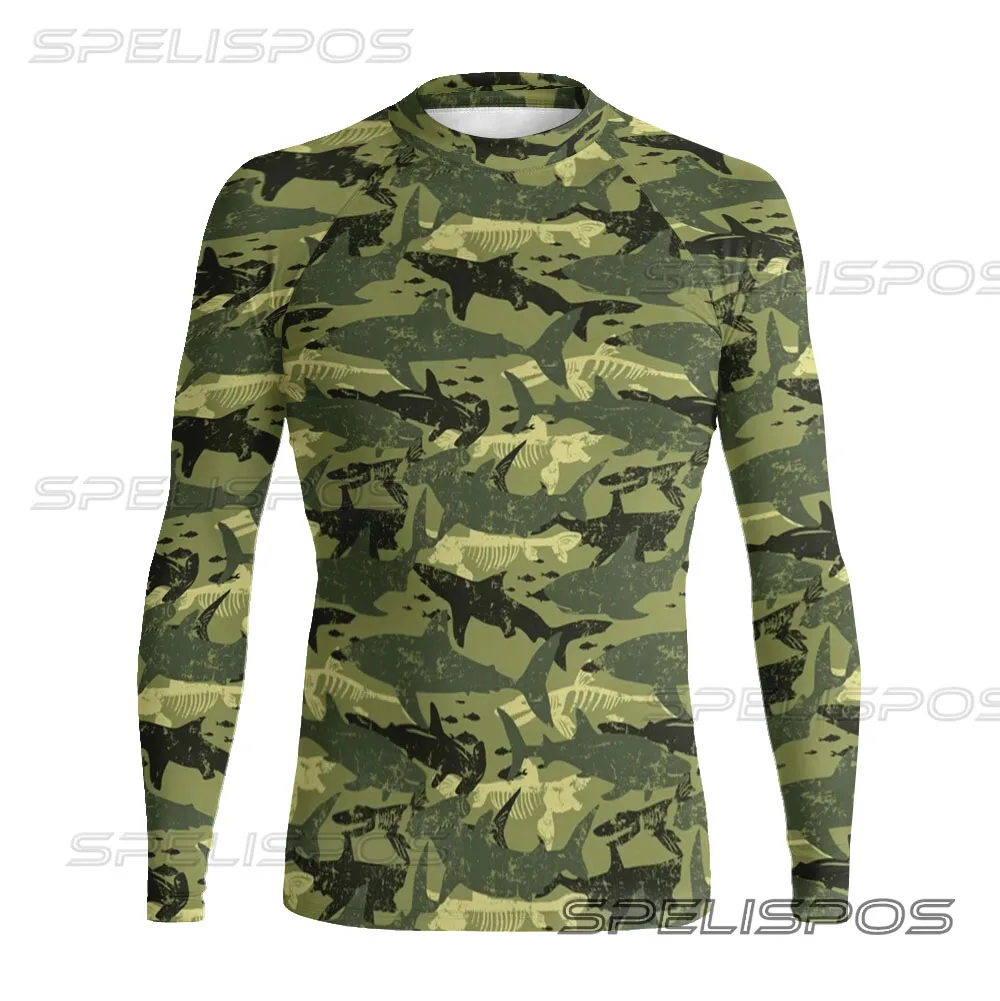 SPELISPOS Men Long Sleeve Surfing Clothing UV Protection Water Sports Swimming Tops High-Elastic Diving Tight Swimwear