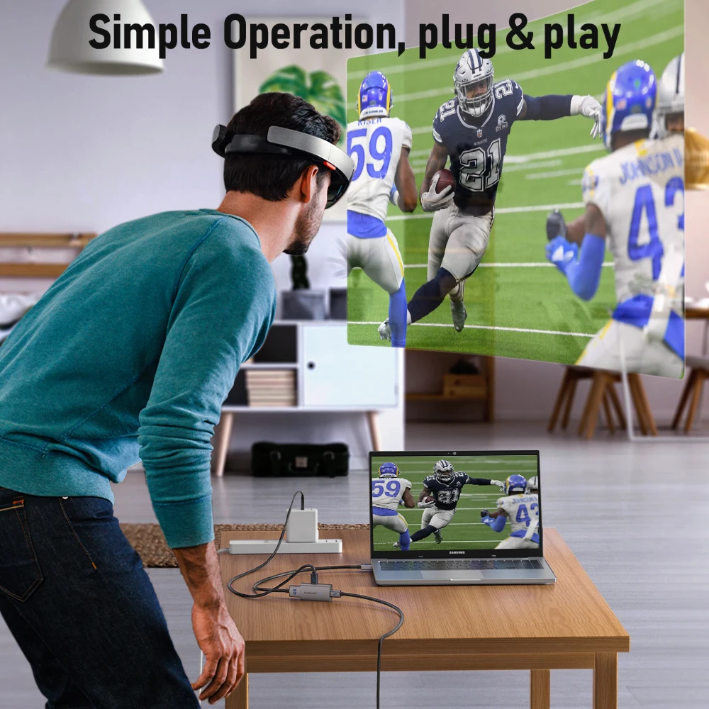 Lemorele 4k AR Glasses Adapter HDMI to Type-C AR Glasses Charging Converter USB-c Video Adapter for Xreal Airs Rokid Switch 3