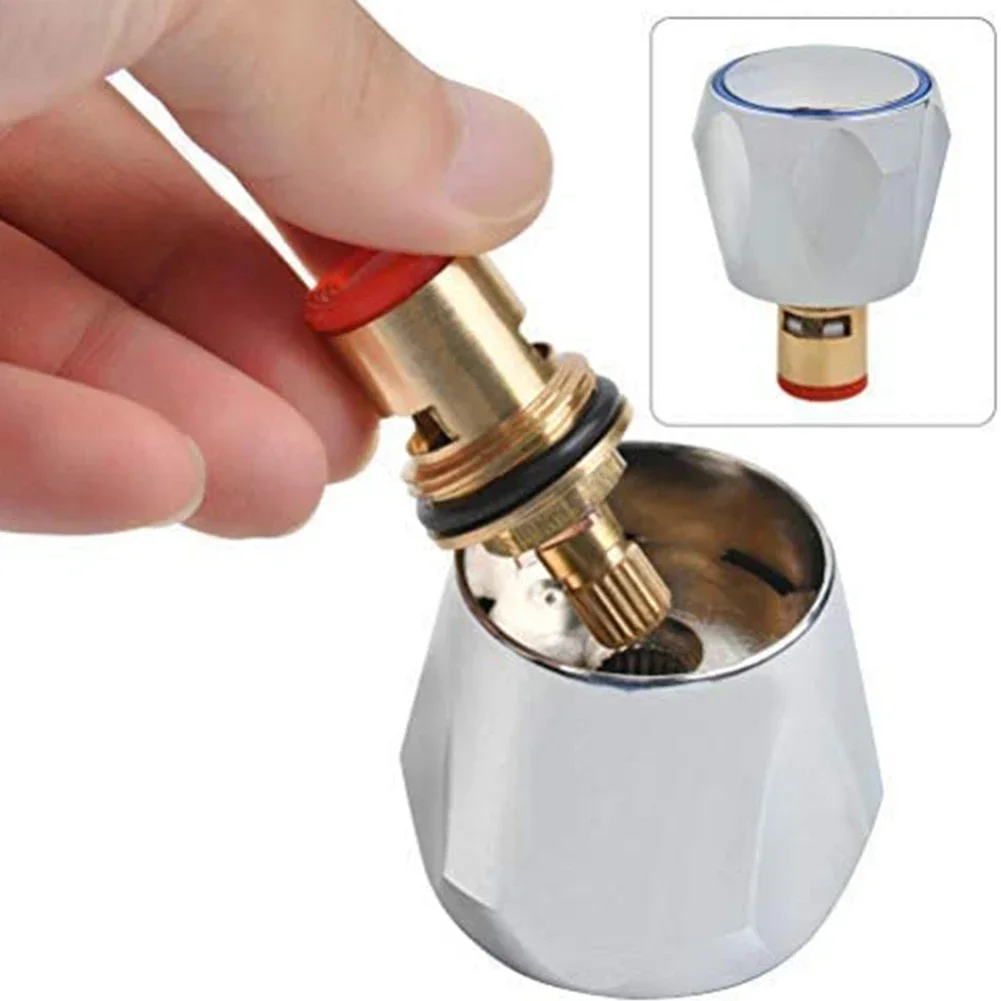 Description Picture 5 of itemHot Cold Faucet Tap Handle Knob Copper Valve Tap Reviver Conversion Kit 1/2 Inches Replacement Heads Thread Basin Sink Washer