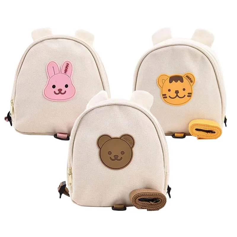 Cute Anti-Lost Baby Bag Cartoon Bear Kindergarten School Bag for Girls Boys Canvas Baby Harness Backpack Korean Schoolbag