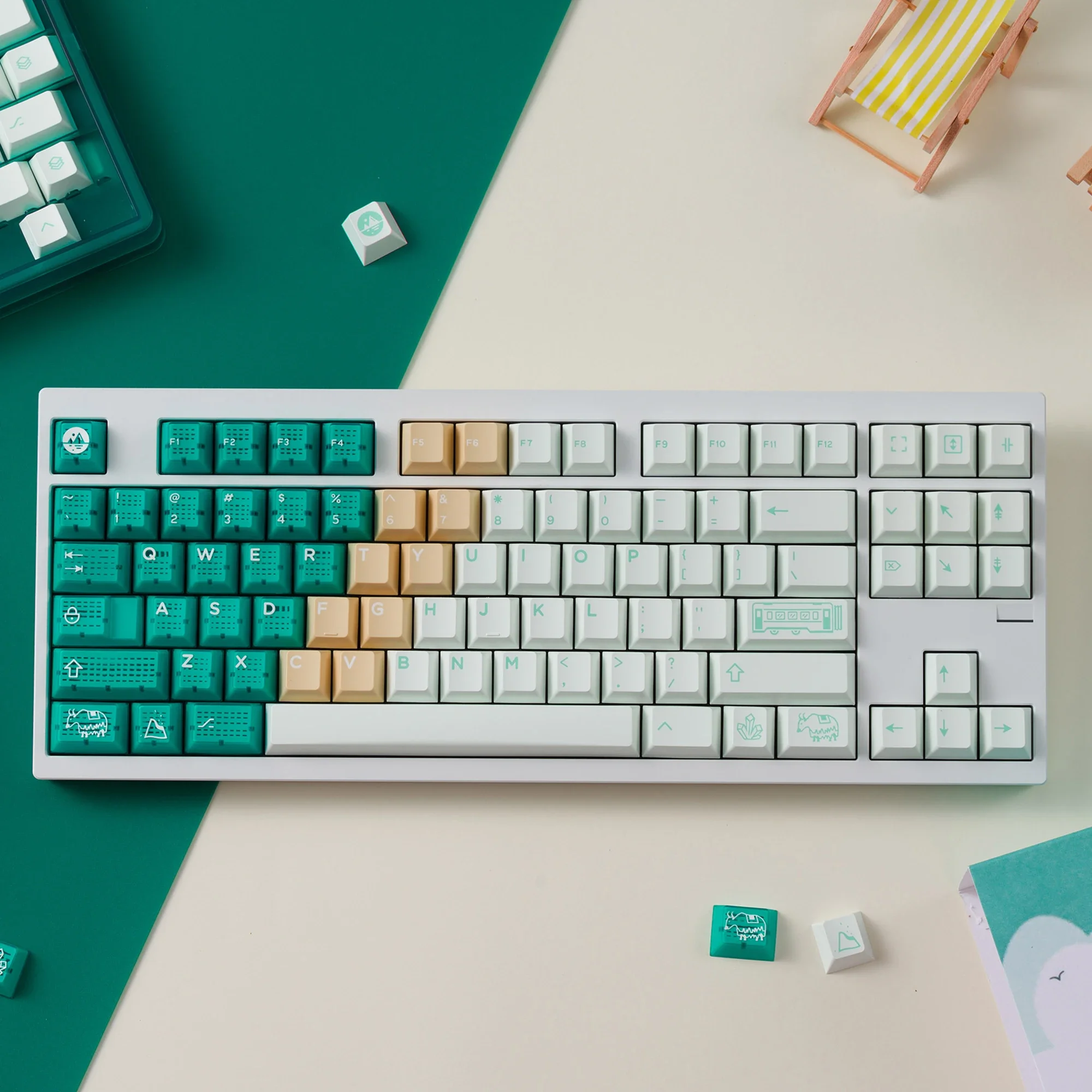 Domikey X JU Salt Lake Keycap Set ABS Doubleshots Tech