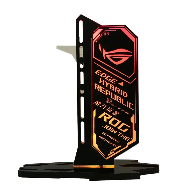 Diy Graphics Card Holder Argb Symphony Rog Gpu Holder Suporte Vga Vertical Gabinete pc Water Cooler Modding Aura Sync 5v 3pin - Imagem 4