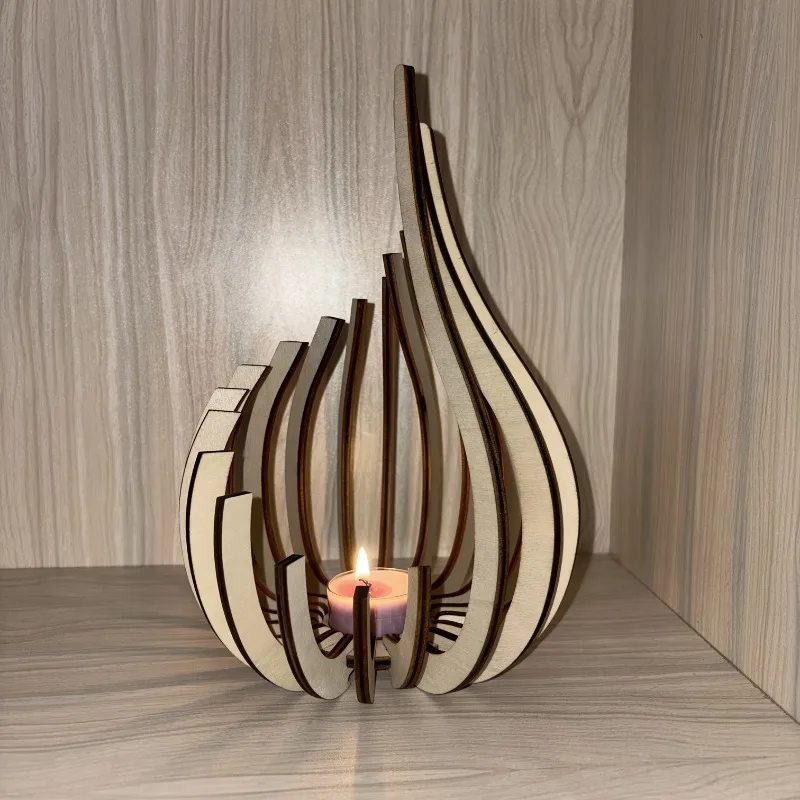 Modern Wooden Candleholder Centerpiece 5
