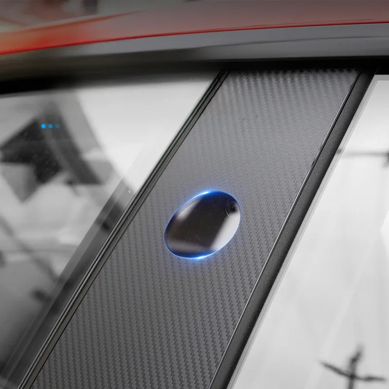 Tesla Model3/Y/3 + 모델 Y 주니퍼 스크래치 방지 자동차 TPU A 필러 B 필러 필름 스티커 용 탄소 섬유 패턴 보호 필름