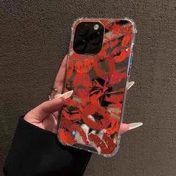 Red Lip Pattern Mirror Acrylic Phone Case - Galaxy S23 Ultra (1)
