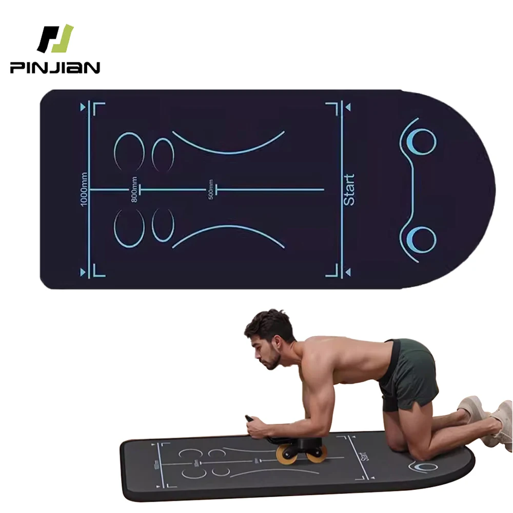 Yoga Mat Men's Fitness Mat Exercise at home Roller Wheel Belly Workout Professional Non-slip Gym Exercise