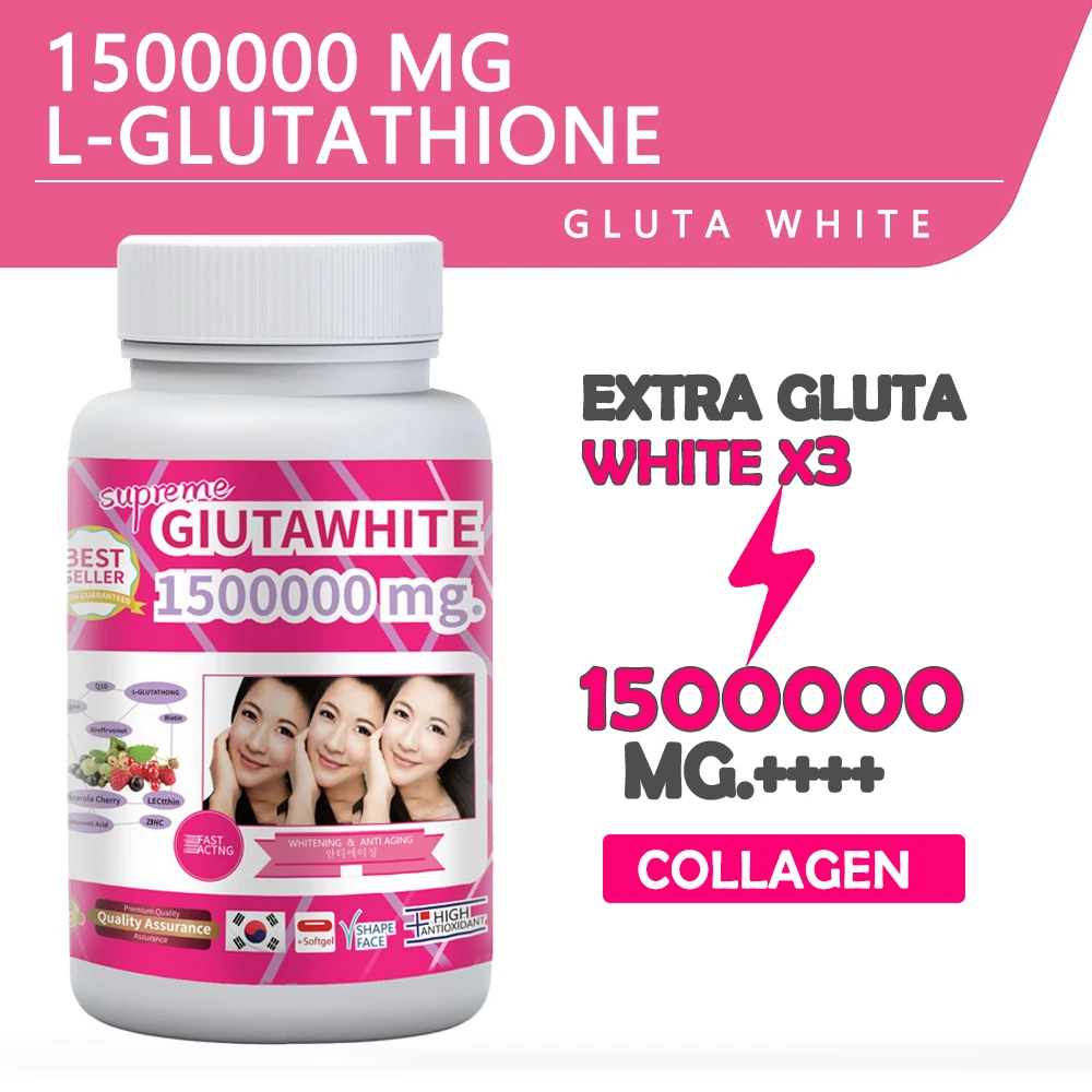 1500000MG Glutathione Skin Whitening Supplement Anti-Aging, UV Protection, Even Skin Tone & Scar