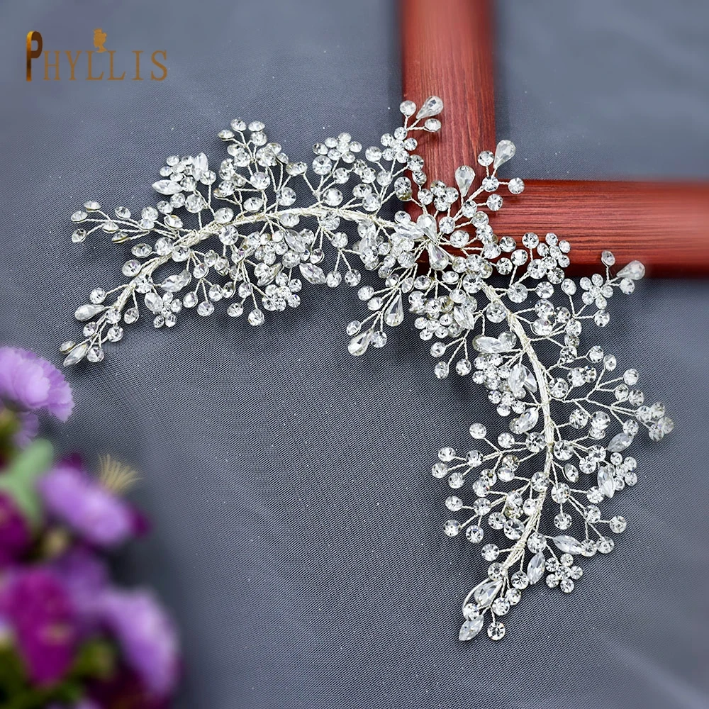 A328 Shining Wedding Headband Rhinestone Headpiece Bridal Headwear Hair Accessories Silver Crystal Hair Jewelry Bride Tiaras