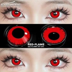 EYESHARE Fantasy White and Red Anime Eye Contact Lenses - Perfect for Halloween and Cosplay Makeup (RED - FLAME)