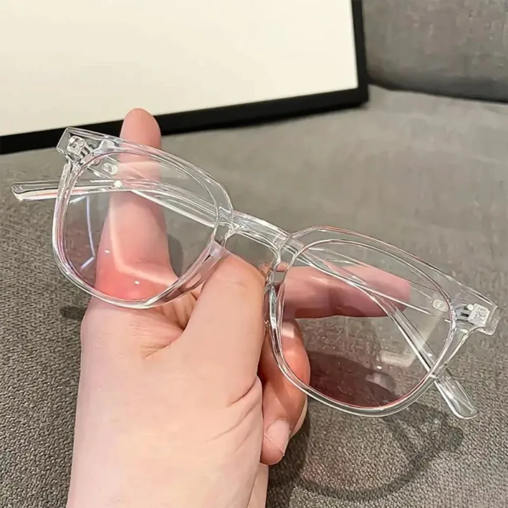 2024 Sunglasses for Women Transparent Black Frame Powder Blusher Glasses Makeup Free Self Beautification Square Large Frame