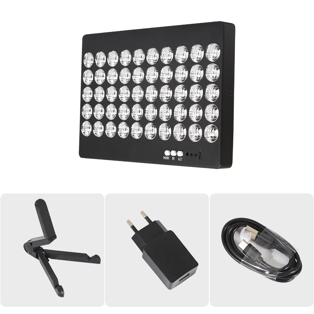 Infrared Beauty Lamp USB Charging Portable Dual Chip 660nm 850nm LED Infrared Therapy Lamp  5V 2A 50W 23*16*2cm