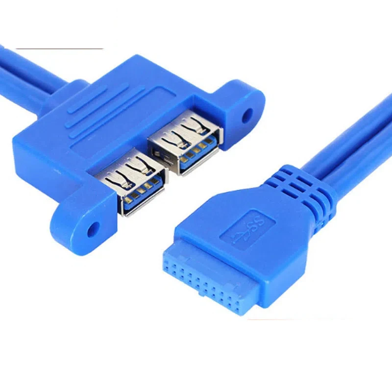 Cabo do Painel Frontal Usb 3.0 Baffle Motherboard Adaptador de 19pin para 2port Desktop Case 0.3m 0.5m 0.8m