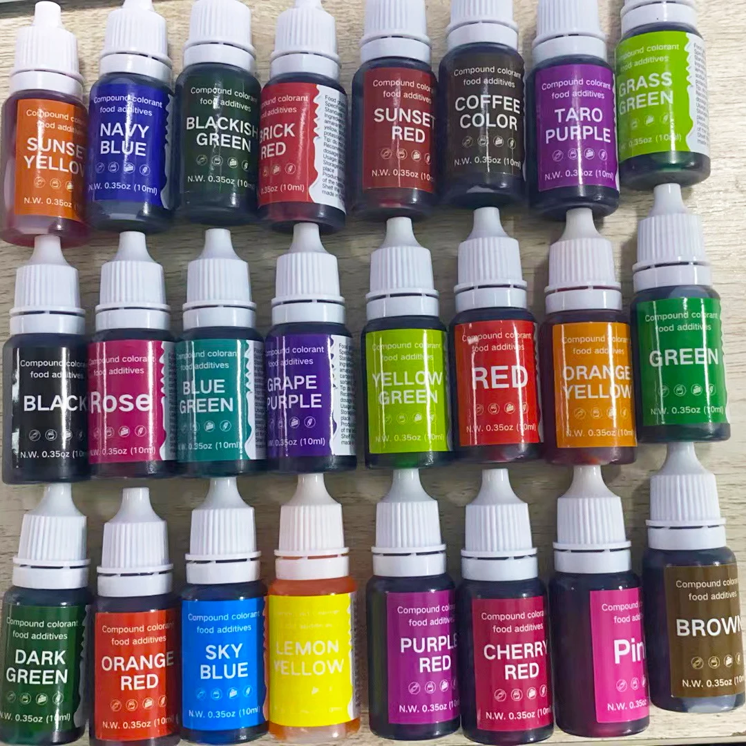 Baking Decorations 24pcs 10ml/Bottle Food-Grade Coloring For Baking Decorating Cake Cream DIY Makaron Cookies Kitchen Baking Supplies Accessories