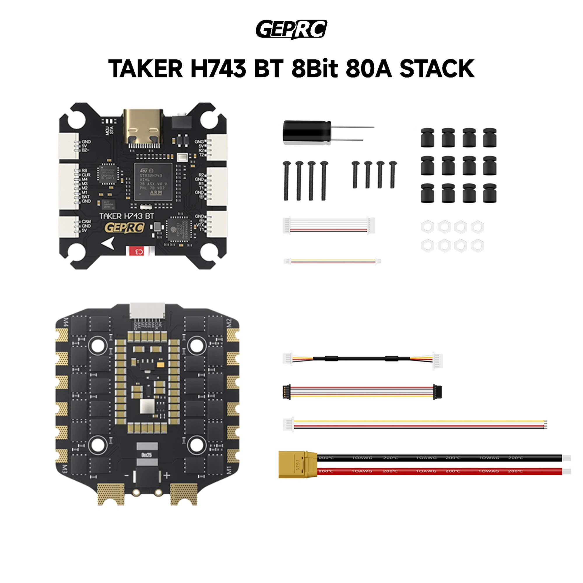 GEPRC TAKER H743 BT 8Bit 80A STACK 80A 4IN1 ESC Dual Gyro 512MB Black Box Data Analyze Record Flight Barometer Racing FPV Drone