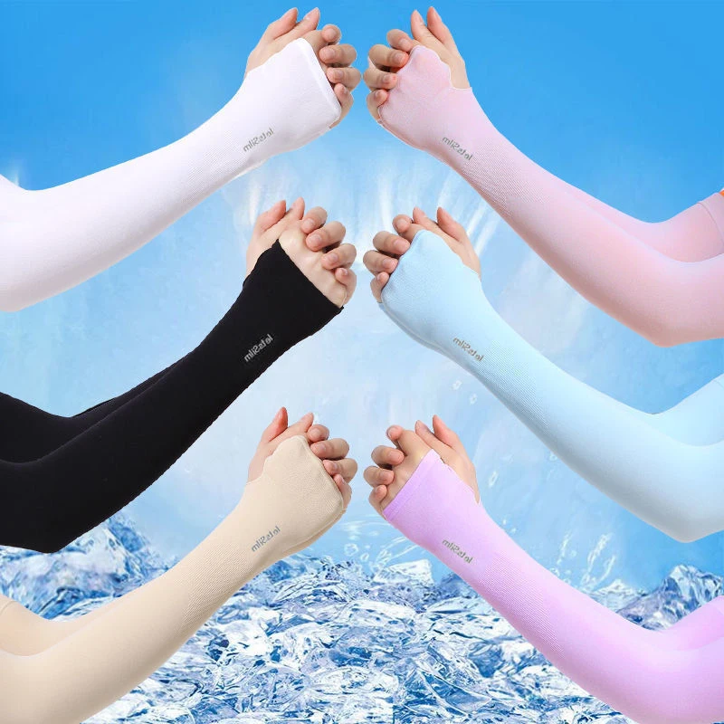 Sun Protection Sleeves Summer Ice Silk Long Sleeves Anti-Sunburn Anti-UV For Men Women