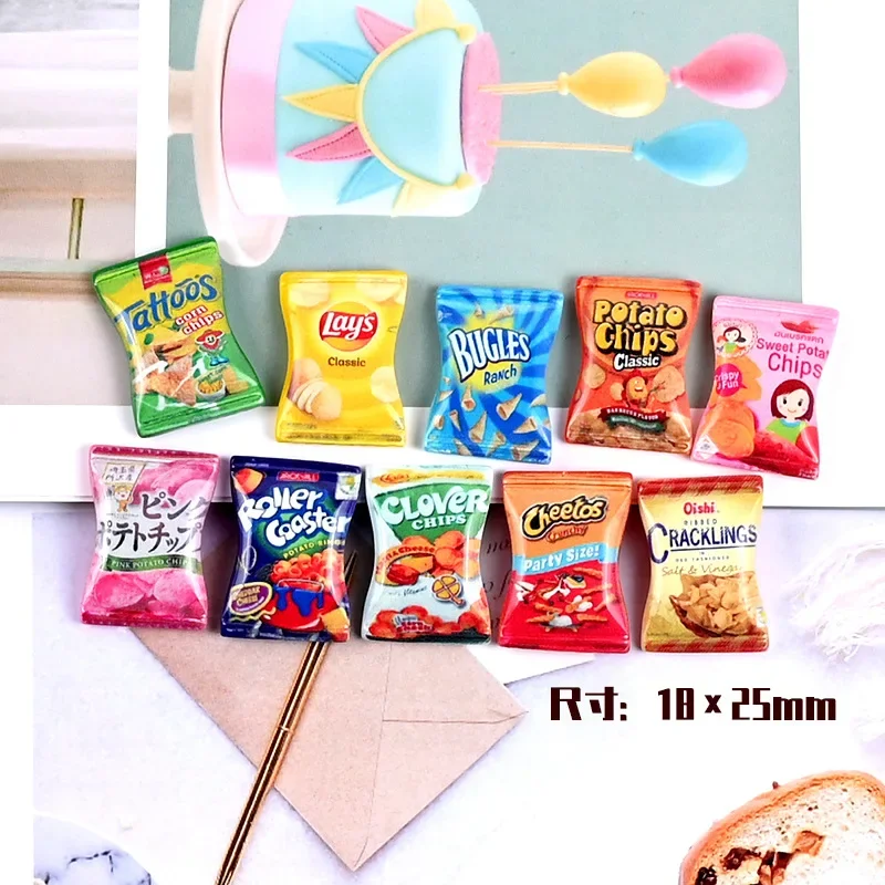 Miniature Ornament 10 Pcs Snack Cartoon Flatback Cabochon for Scrapbooking Accessories