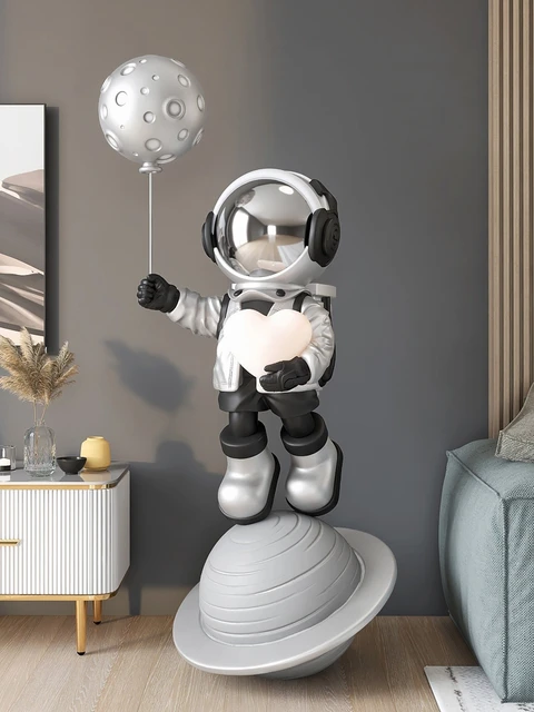 Estatua de astronauta grande para decoración de habitación, figuritas de  140CM, lámpara de astronauta para sala de estar, escultura, decoración del  hogar, regalo de inauguración de la casa - AliExpress