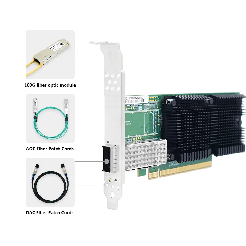 LR-LINK 1019PF 100G QSFP + 네트워크 카드 NIC 인텔 칩 단일 포트 PCl Express x16 RDMA 지원 Windows 서버/Linux/솔리드 스테이트 드라이브
