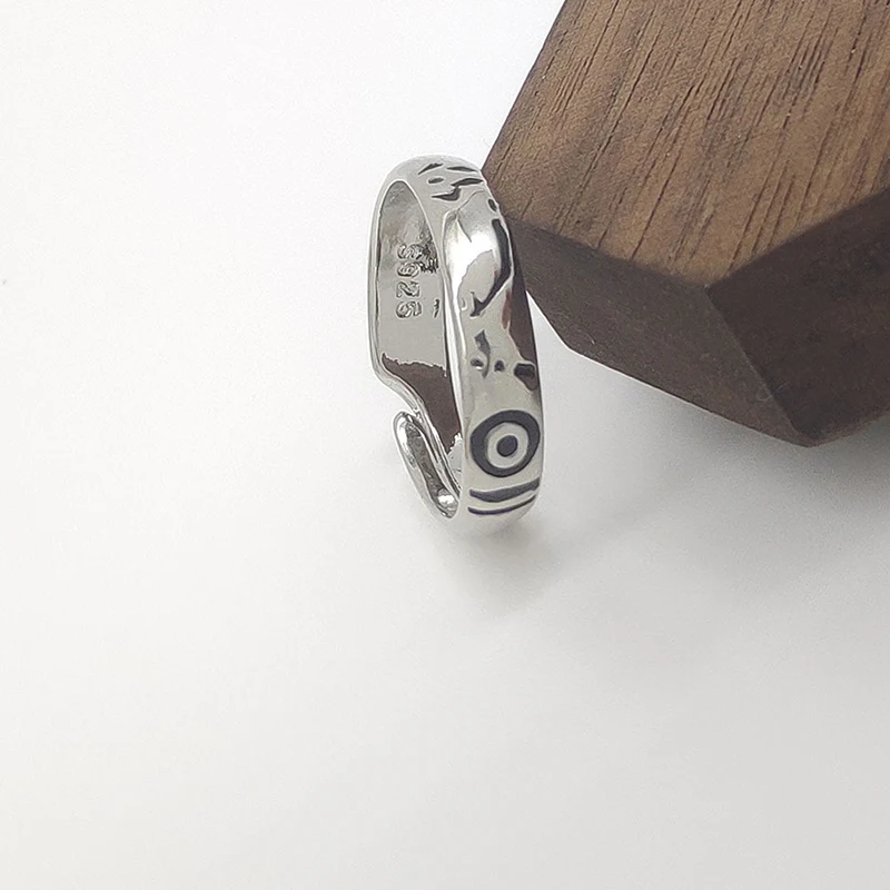 Anime Rings Ryomen Sukuna Forehead Badge Cosplay Props Ring Black Dead Eye Unisex Ring Jewelry Gift Accessories