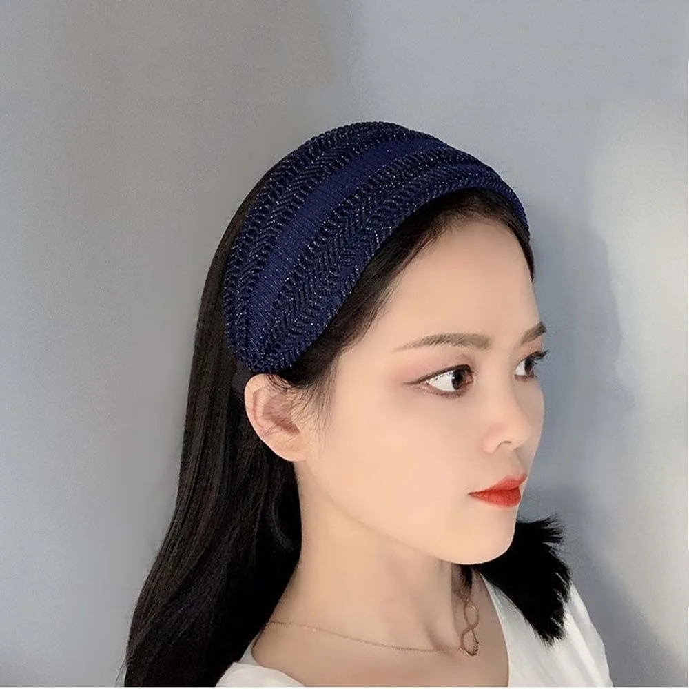 Shiny Elegant Non Slip Wide Side For Girls Hollow Lace Hairbands Headband Korean Head Wrap Women Hair Hoop