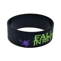 25 Pcs Falling In Reverse Silicone Rubber Wristband One Inch Wide Bracelet for Music Concert 1