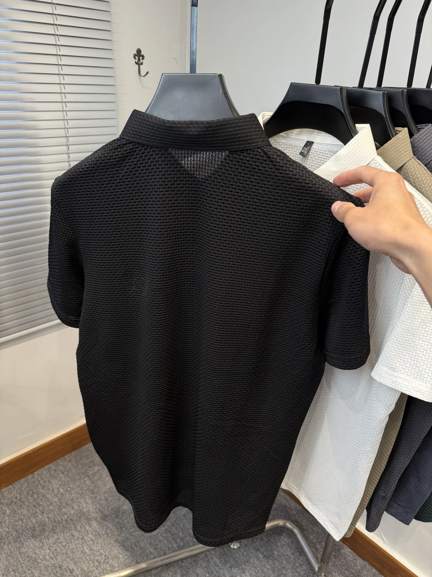 Men's breathable cotton ball shirts, fashionable brand T-shirts, high-quality striped short-sleeved tops, casual office summer 11 S9fcfb70956eb4debacae953cfb2d4db82