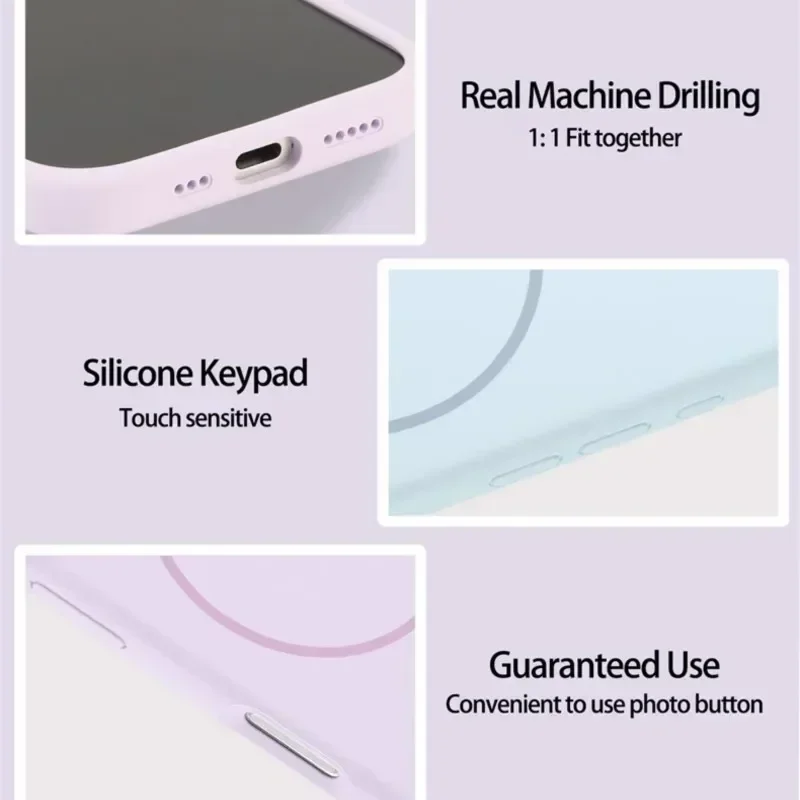 Luxury Liquid Silicone Magnetic Wireless Charging Case - Soft Cover