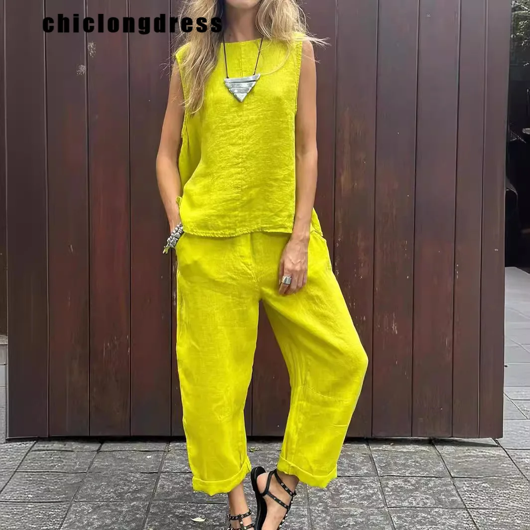 Women Fashion Casual Solid Color Thread Long Sleeve Top Tight Pants Two-Piece Set