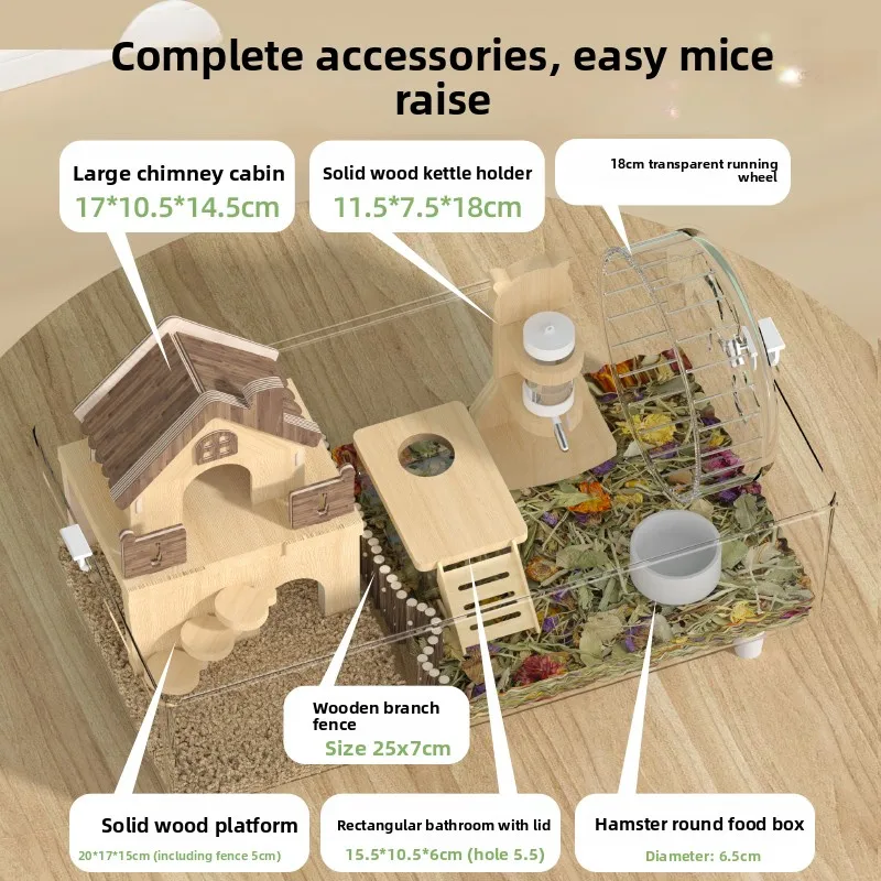 Acrylic Hamster Cage – Extra Large Transparent Double-Layer Luxury Villa for Syrian Hamsters, Budget-Friendly Habitat XXL