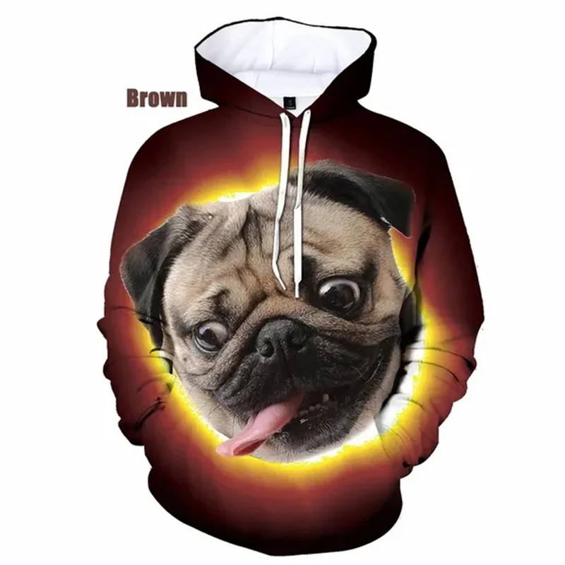 thumbnail image 1 of Sudadera con capucha con estampado 3D de perro PUG para hombre, sudadera con capucha divertida para niño, ropa de calle, sudaderas para hombres, 1 of 5