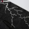 Lightning  Embroidery Jeans Mens High Street Washed Distressed Loose Wide leg Denim Pants Men Trousers 3