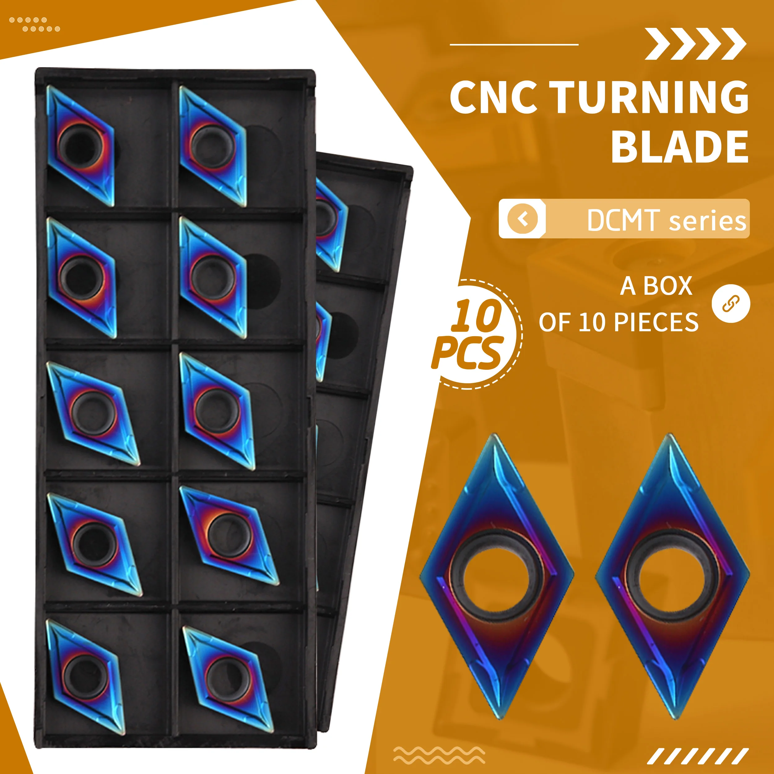 

DCMT11T304/DCMT11T308 GD8010 CNC Lathe Tool Cutting Blade High-quality Nano Blue Carbide Turning Inserts Internal Turning Tools