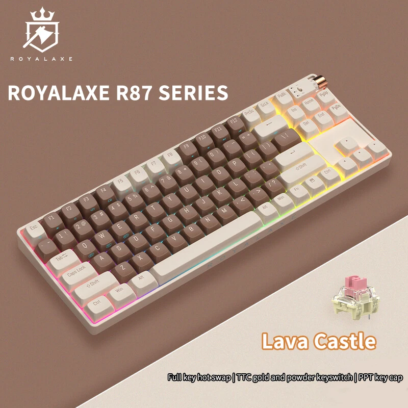 

Royal Axe R87 2022 Wireless mechanical keyboards rgb notebook hot swap keyboard gaming office keyboard teclado gamer