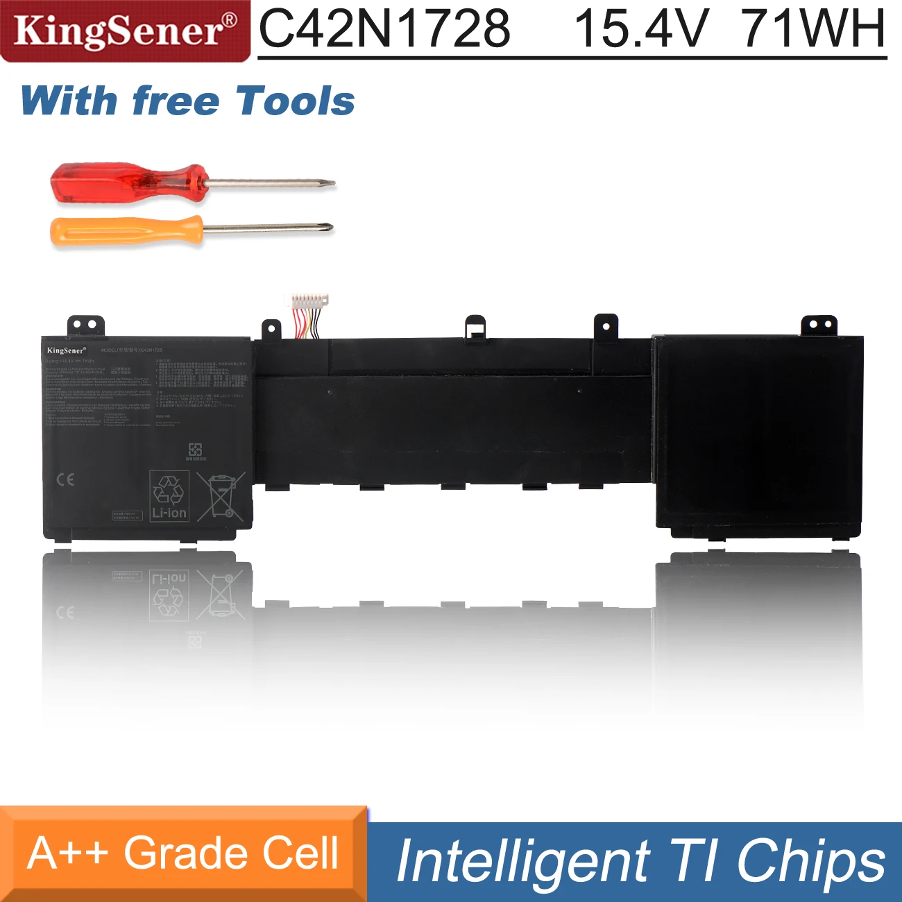 Batteria Per Laptop Kingsener C42N1728 Per Asus Zenbook Pro 15 Ux550Ge Ux550Gex Ux550Gd Ux550Gdx Ux580G Ux580Gd Ux580Gdx Ux580Ge