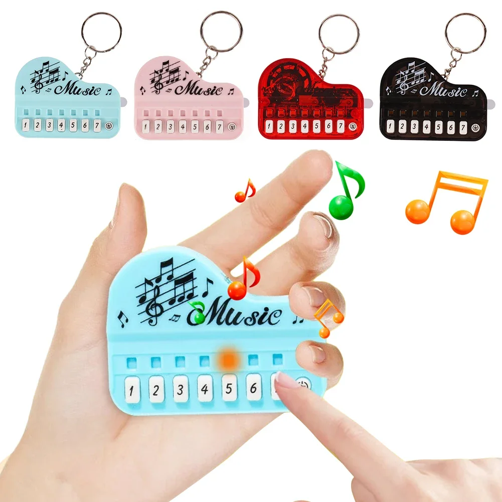 Electronic musical instrument New Piano Toy Keychain Mini Electronic Organ Piano Key Chain with Lights Multifunctional Electronic Pendant Keyring Gift