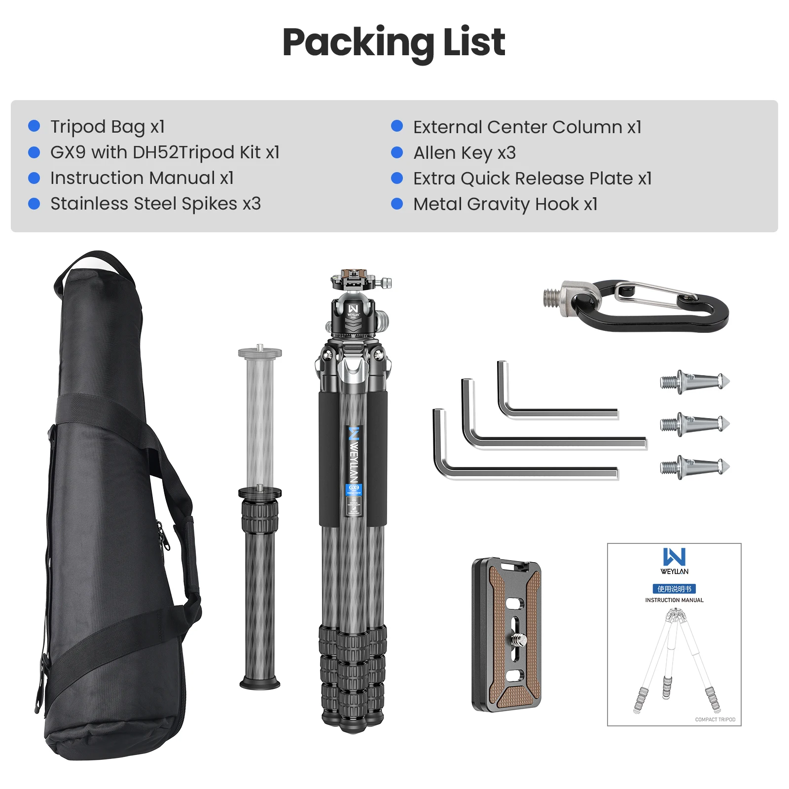 GX9 Professional Heavy Duty Camera Tripod Ultra Stable Top Level Birdwatching Ca