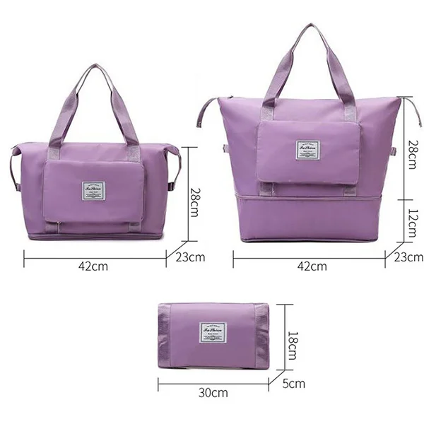 Large Capacity Folding Travel Bag Portable Foldable Travel Lightweight Waterproof Multifunctional Oxford Fabric Bag Tote Handbag