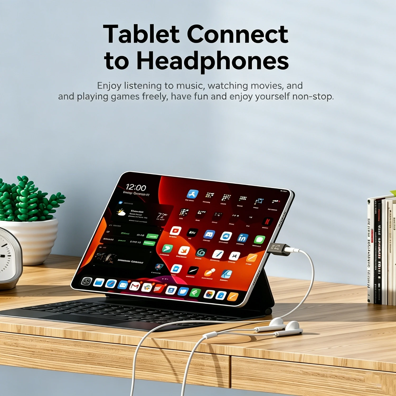 애플 아이폰용 2개 헤드폰 어댑터 3.5mm Hifi DAC Aux 오디오 잭 동글 아이폰 안드로이드/iOS/윈도우//맥 호환