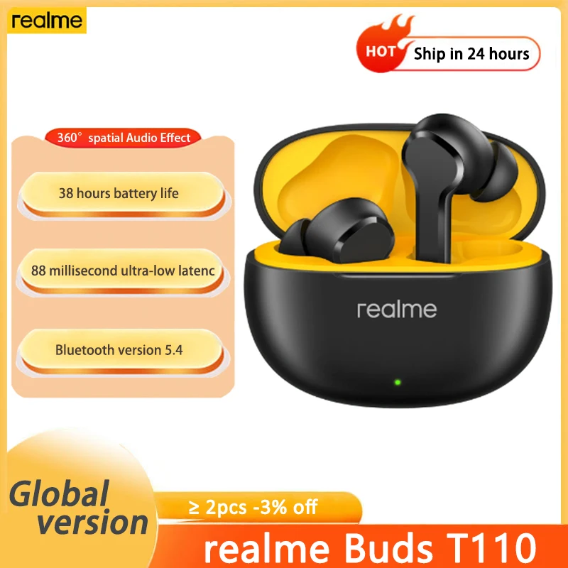 New realme Buds T110 Global Version TWS Wireless Earphone AI ENC