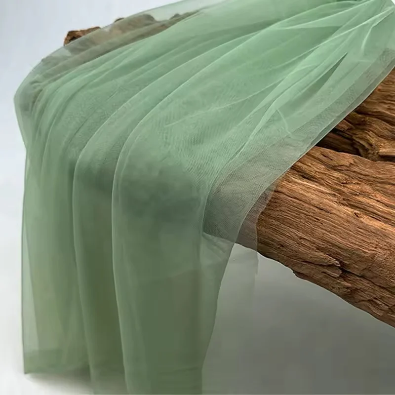 Elegant Sage Green Soft Tulle Fabric for Wedding Decor and DIY Projects